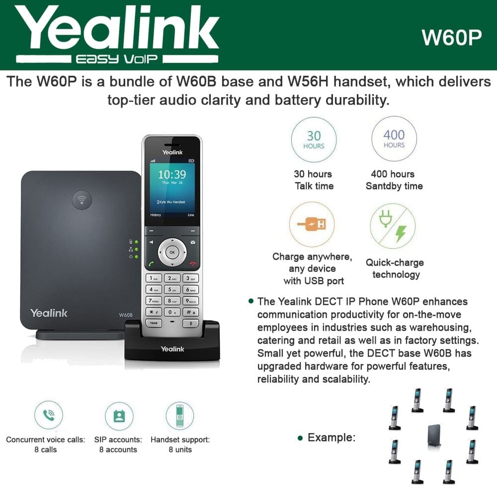 Yealink W60P High-performance DECT IP Phone - Image 2